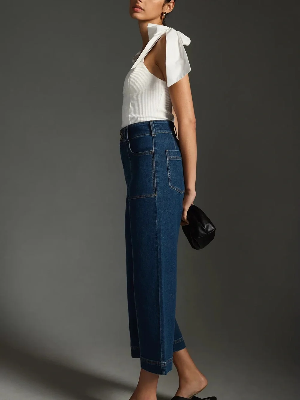 Pilcro The Skipper Seamed High-rise Crop Wide Leg Jeans - Picture 5 of 11